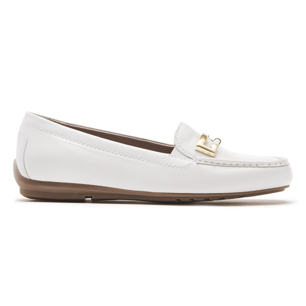 Rockport Total Motion Driver Ornament - Womens Loafers - White - NZ (EGS-618439)